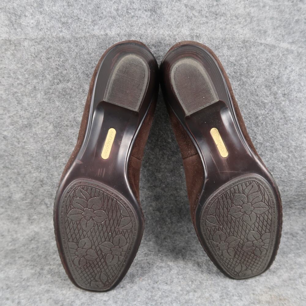 Softspots Shoes Womens 7.5 Loafer Pumps Low Heel Slip On Brown Closed Toe Bow - Picture 10 of 12